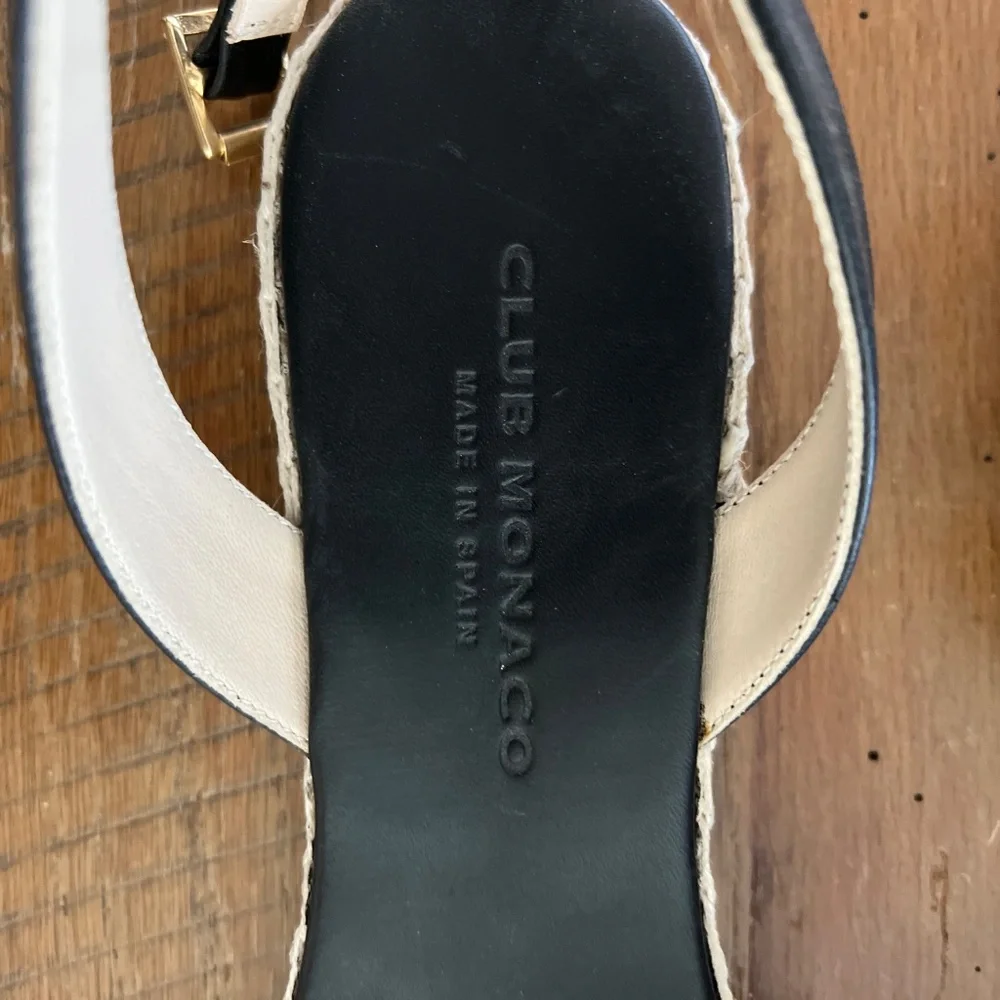 Club Monaco Black Woven Espadrille Slingback Flats